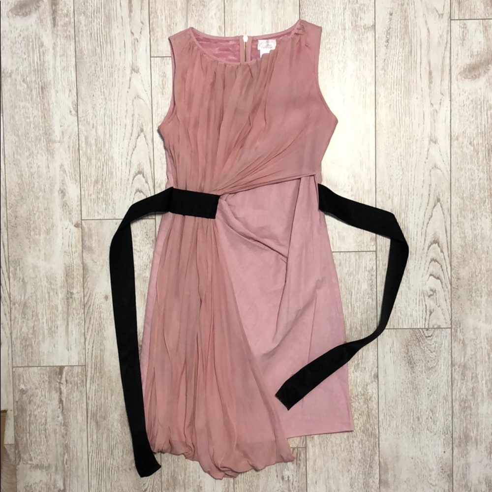 2LOVE Tony Cohen pink silk ruched draped dress 6 M